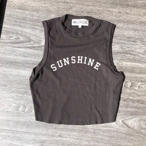 Wildfox Sunshine White Wine Crop Top